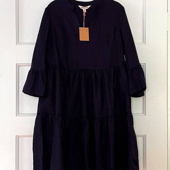 Navy Boden 100% linen dress, size 6 - Picture 2 of 6